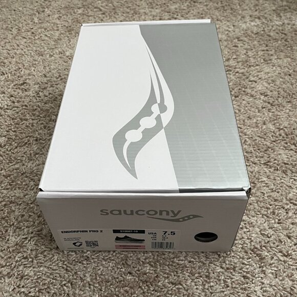 🆕NIB Saucony Endorphin Pro 2 Racing Shoes • Size 7.5 • Black / White - Picture 7 of 8